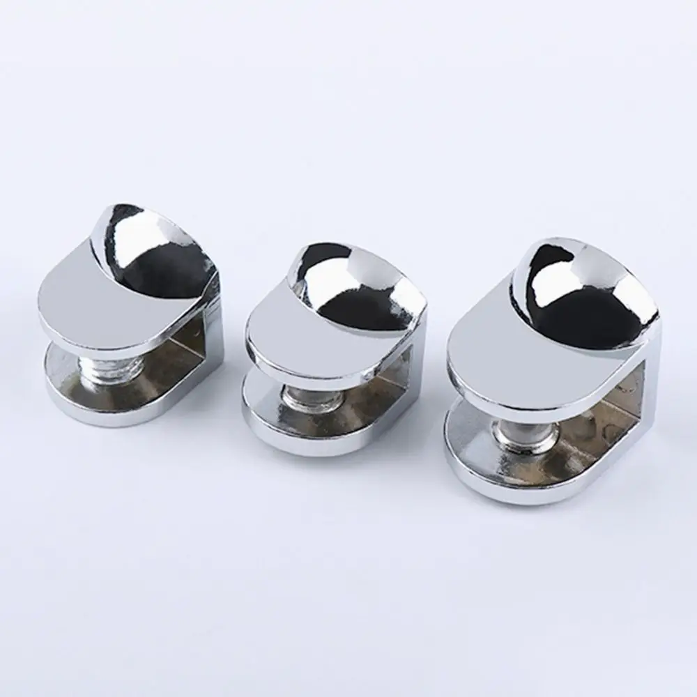 Zinc Alloy Glass Clamp Panel Bracket Nickel Finish Shelf Holder Support For 6-12mm Furniture Hardware Practical Home Improvement glass clamp