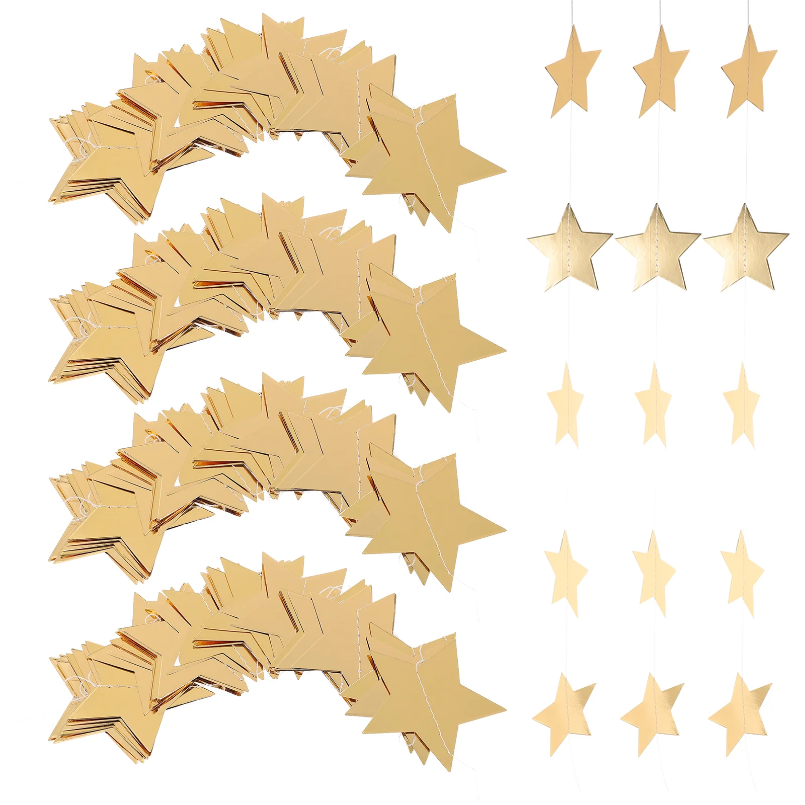 

Star Garland Banner Decor Party Hanging Glitter Star Garland Pendant Star Bunting Double mirror star flower hanging decor