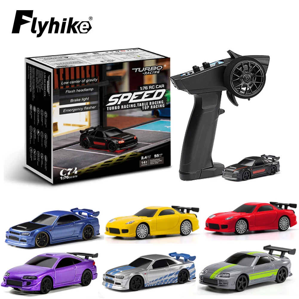 Carro Elétrico/RC Turbo Racing 1/76 C64 C74 C73 C72 Drift Com Gyro Radio  Full Proporcional Controle Remoto Brinquedos RTR Kit Para Crianças E Adultos  De $400,01