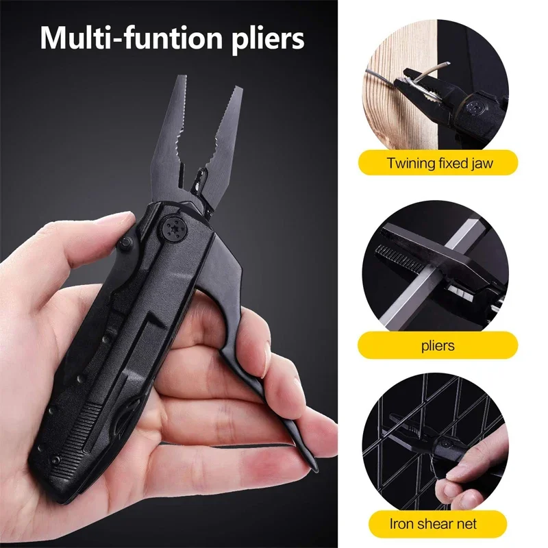 Multifunction  Pliers Portable Outdoor  Survival Camping Folding  Plier Screwdriver Hand Tool Car Emergency Tool 6