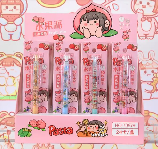 

24 pcs/lot Kawaii Fruit Girl Press Gel Pen Cute 0.5mm Black Ink Writing Gel Pen Office School Stationery Gifts
