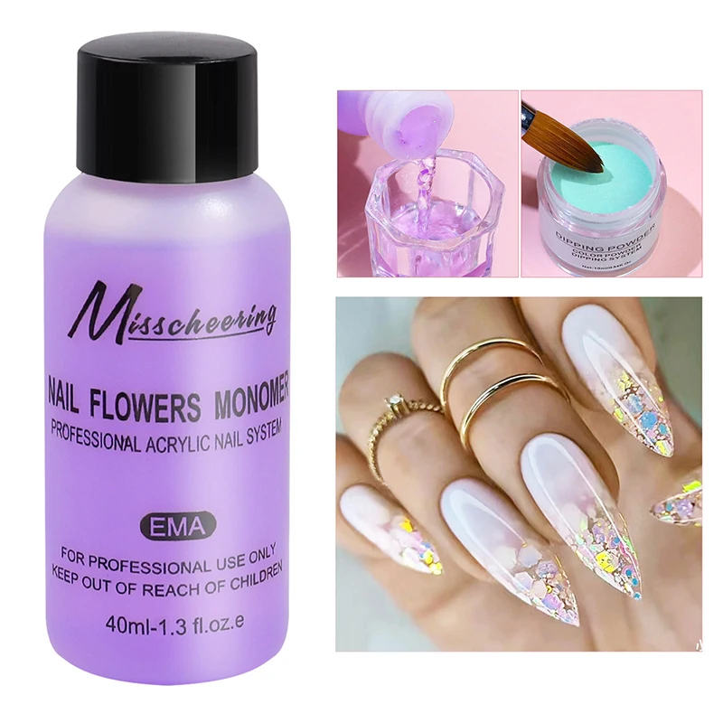 40ml Acrylic Liquid Monomer Polymer Crystal Liquid Nail Extension Non-Yellowing EMA Acrylic Nail Art Supplies