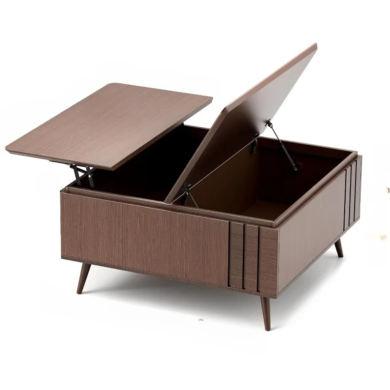 Lift Top Mid Century Modern Square ,Walnut Wood ,Multi-Functional Coffee Table with Storage for Living Room 6