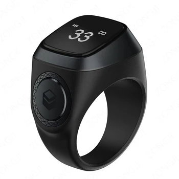 2025 IQibla Smart Zikr Ring Elogio Tasbih Tally Contatore digitale elettronico per i musulmani Tempo di preghiera Promemoria vibrazione Impermeabile