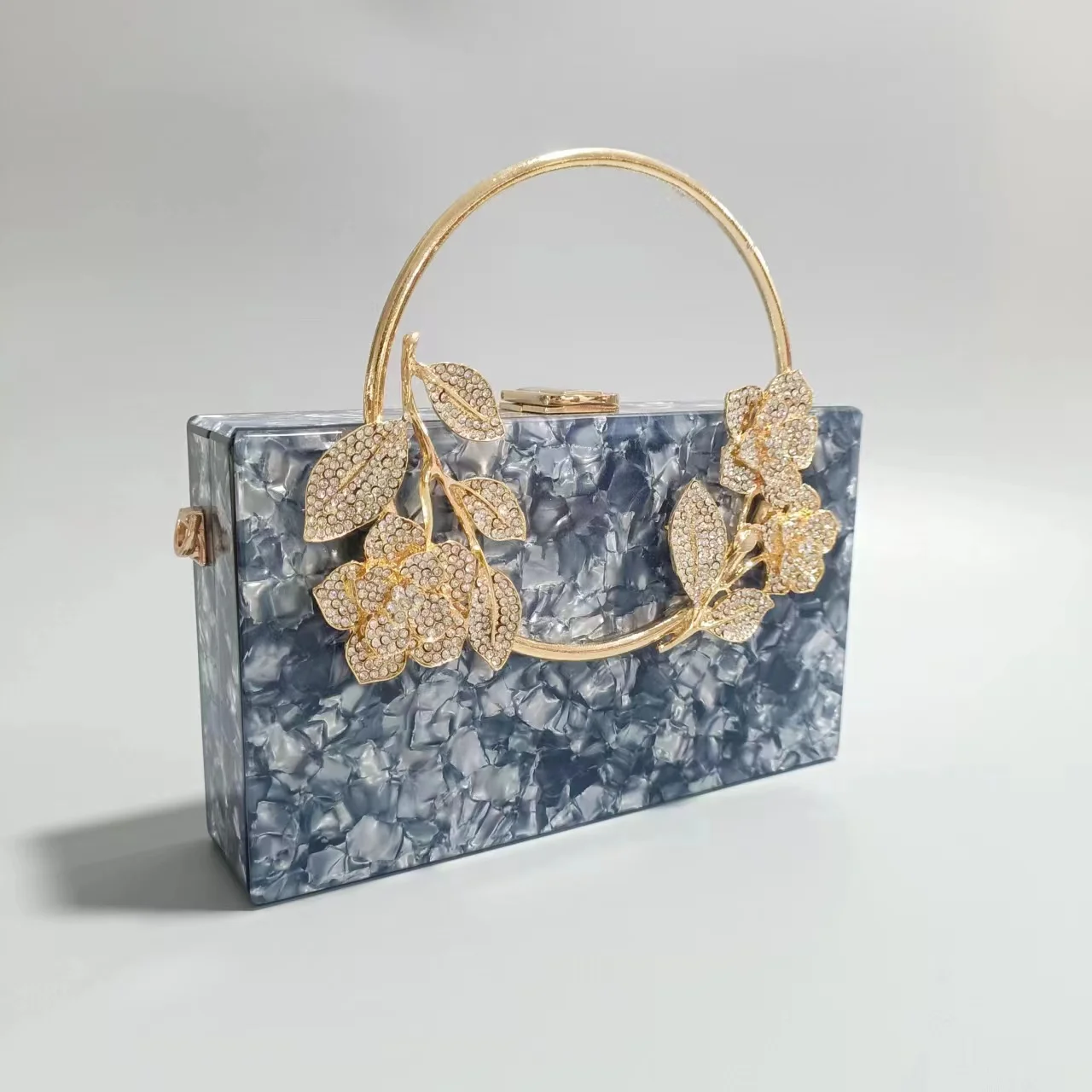 Wholesale Women Fashion Lace Floral Chain Box Bag