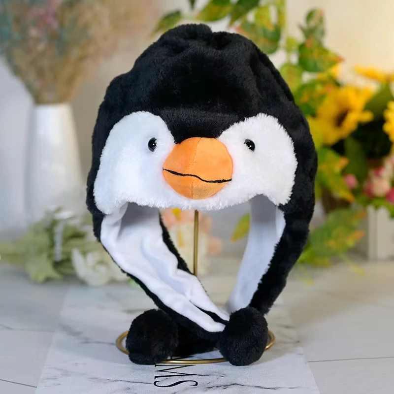 Plush Cute Rabbit Panda Tiger Puppy Animal Hat Funny Cartoon Kawaii Hat for Women Girls Halloween Christmas Cosplay Party Cap 5
