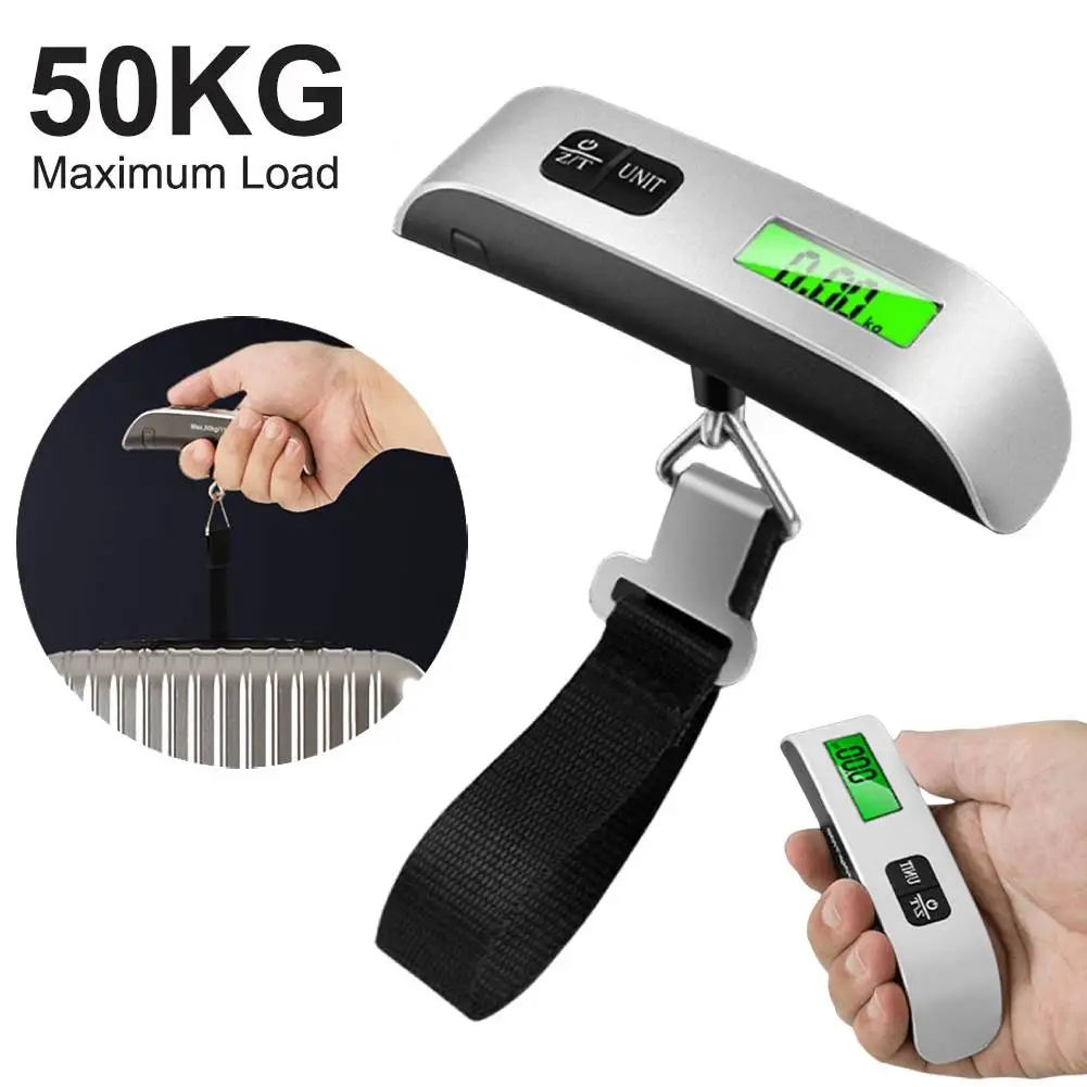 50kg/110lb Electronic Hanging Suitcase Travel Weighs Pocket Electronic Suitcase Travel Scale LCD Display Digital Luggage Scale ﻿