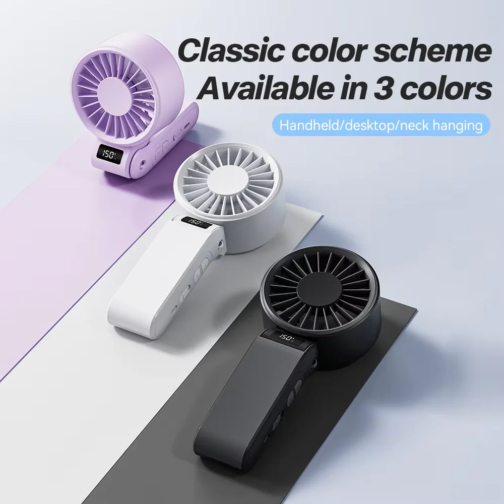 Foldable Rechargeable Handheld USB Fan - Portable Mini Cooling with Adjustable Speeds