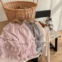 2024 Baby Girls Spring Autumn Summer Casual Pants Fashion Ruffles Kids Children Comfortable Trousers Clothes Outfits 3