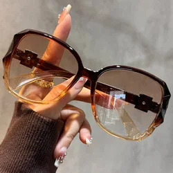 Elegant Gradient Tea - Colored Leopard Frame Reading Sunglasses - +250 (Gradient tea)
