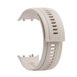 Breathable Silicone Sport Watch Strap - Soft Replacement Wristband Bracelet for Watch D2 (Gray White)