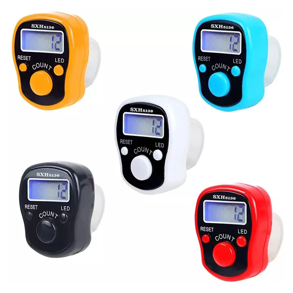 Description Picture 4 of item1~10PCS Finger Counter W/ Compass Islamic Tasbih Bead 5 Digital LED Electronic Handheld Tally Counter Clicker Counter Ring