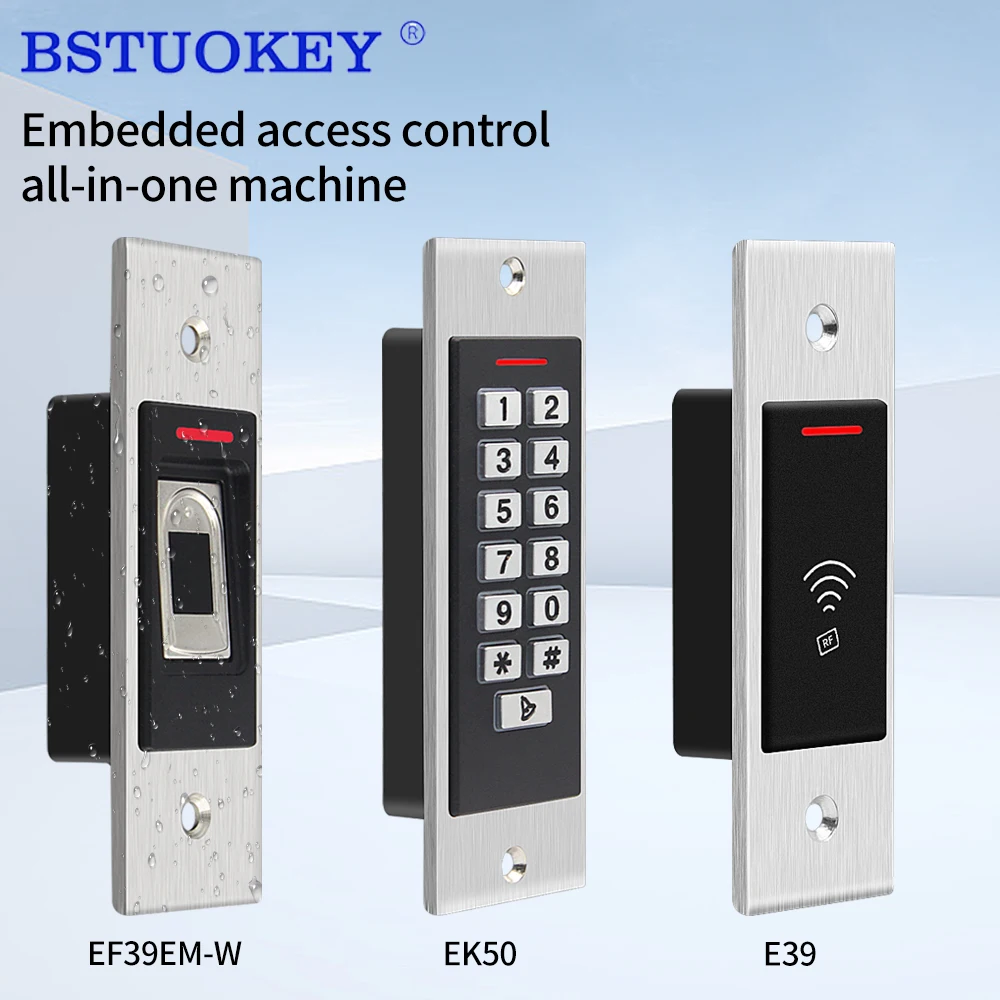 lP66 Waterproof Metal Embedded Access Control Card Reader Standalone Machine RFID 125Khz Induction Fingerprint Door Lock Control