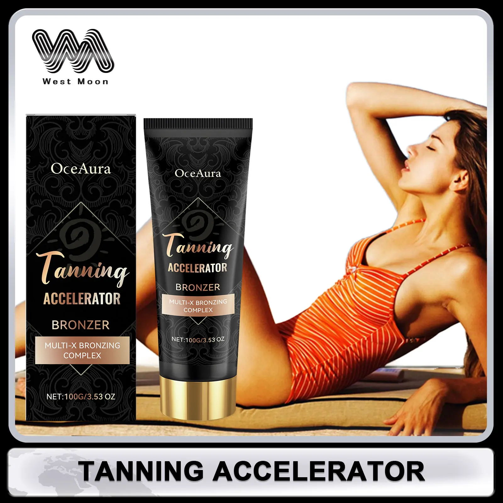Tanning Cream Bronze Accelerate Natural Quick Darker Sun Tan Long Lasting Sunbathing Protect Non Greasy Body Self-Tanning Lotion