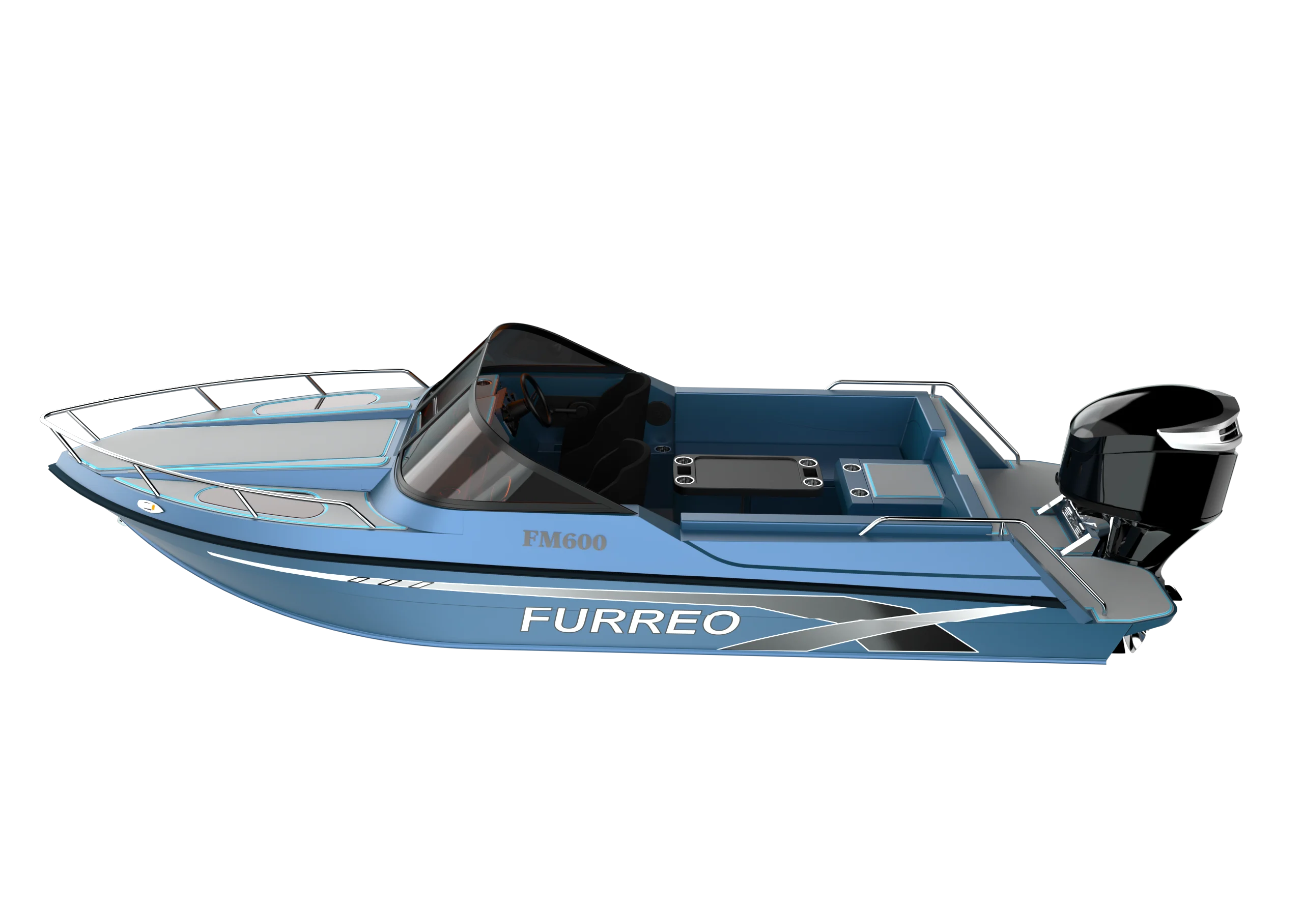 Multiple storage compartments large capacity bait fishing leisure boat can be for vacation FM600B Furreo 6m