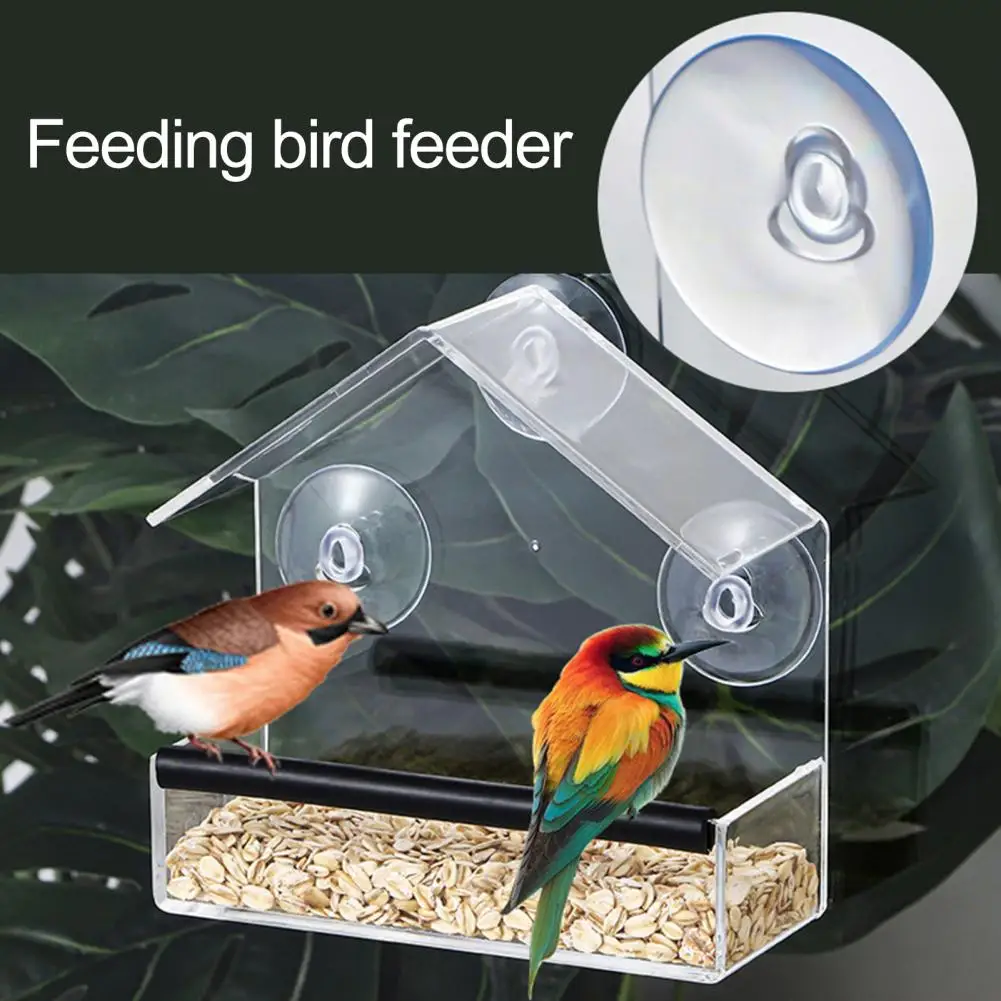  VUDECO Acrylic Clear Window Bird Feeder with Strong