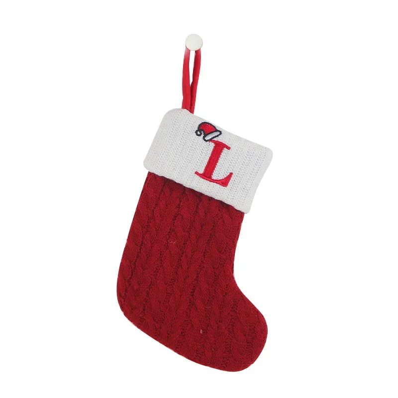 thumbnail image 1 of Calcetines navideños Tejidos con letras Medias Adornos para árboles de Navidad Decoraciones navideñas para el hogar Regalos de Navidad 2025, 1 of 5