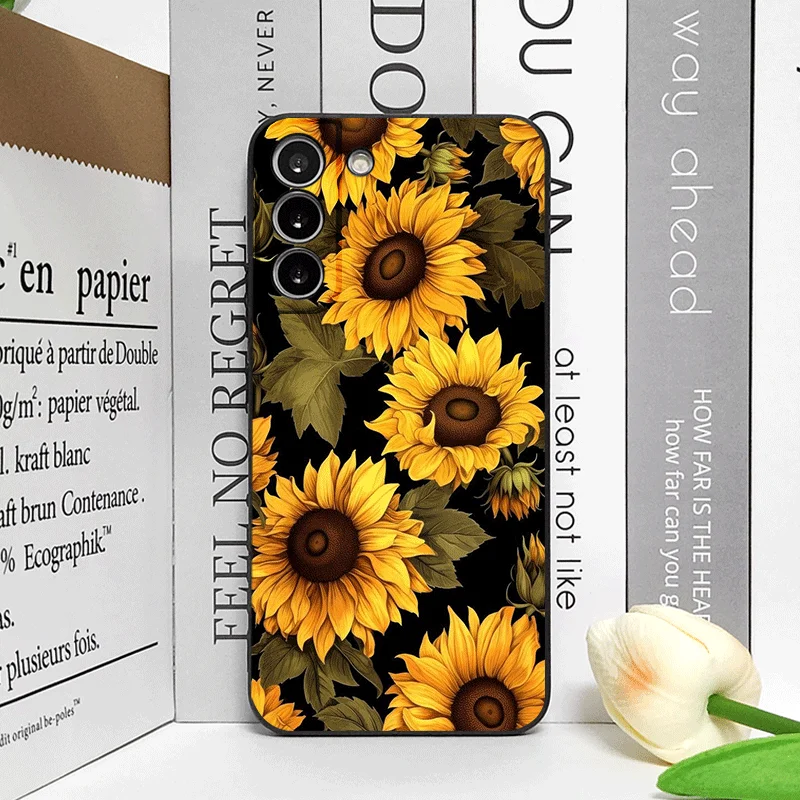 Vibrant Sunflower Floral Pattern Soft Phone Case Cover