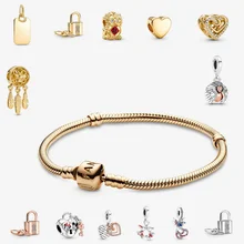 

Pandoraer Silver Bracelet Original 925 Sterling Silver 2022 New Beads DIY Charm Handmade Jewelry Bracelet Fashion Women Gift