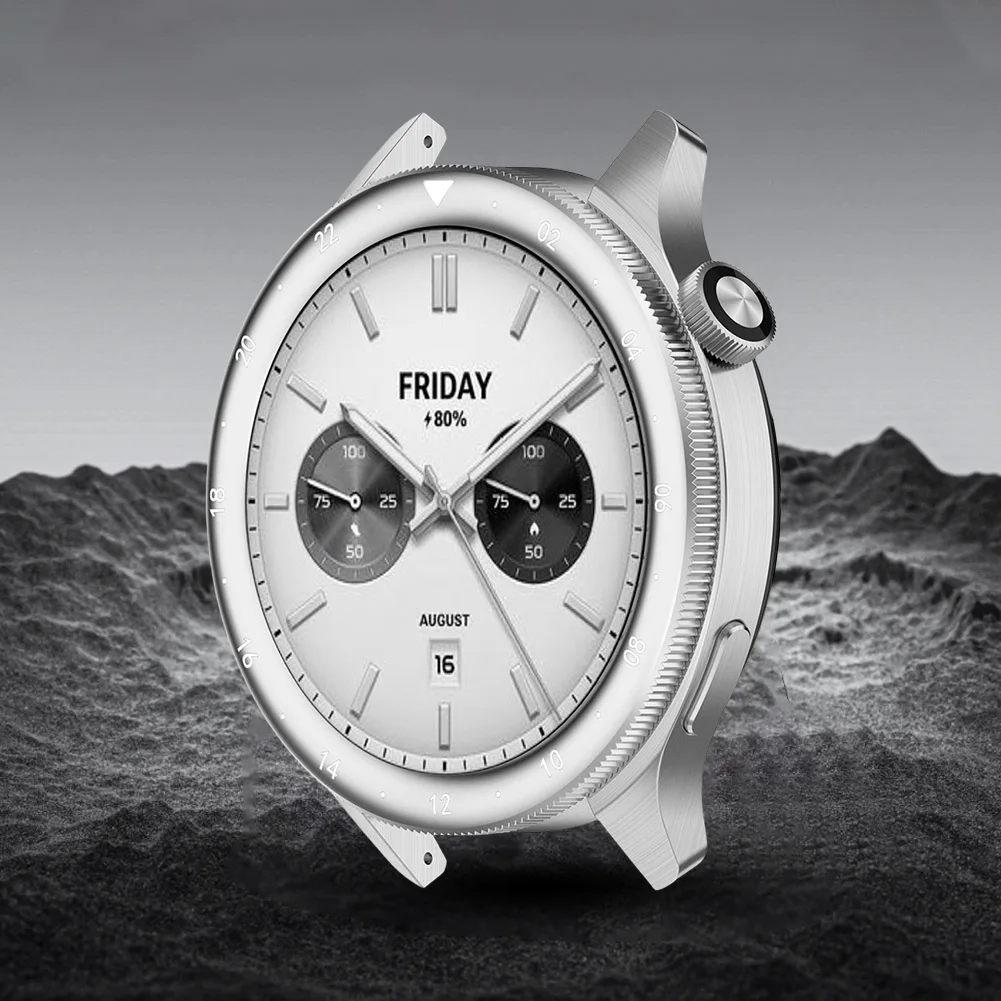 Metal Bezel Watch Case Strap Cover Tempered Glass Film Metal Watch Bezel for Xiaomi Watch S4/S3 for Xiaomi Watch S4 ESIM/S3 ESIM