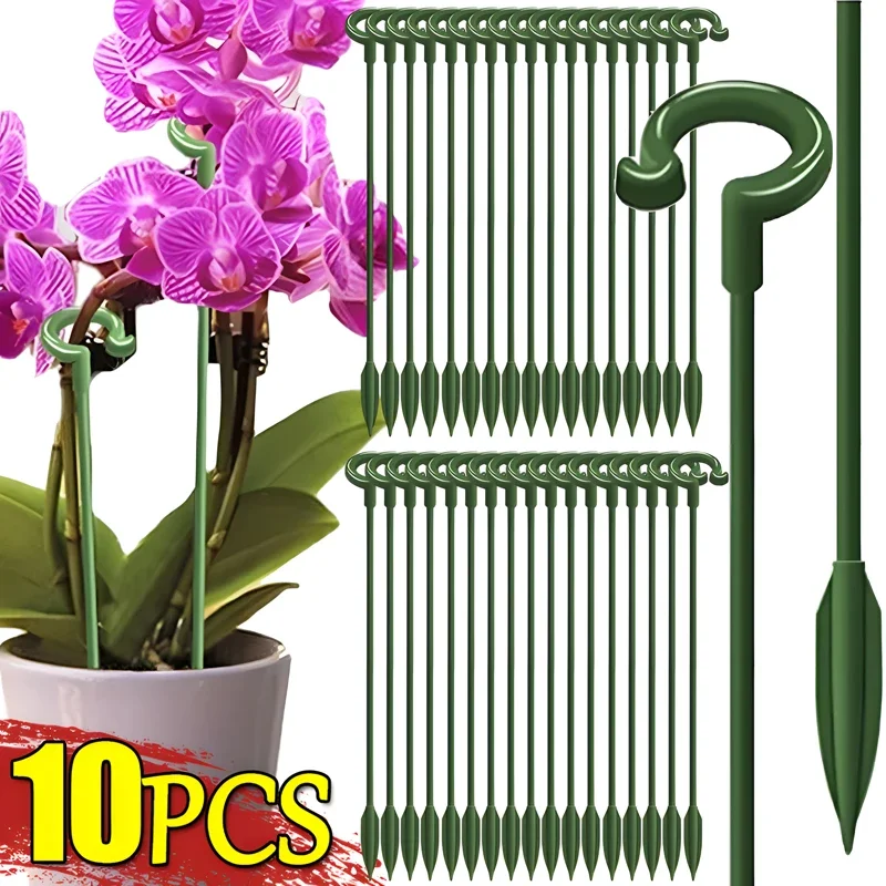 10/1pcs Plastic Plant Supports Sticks Flower Stand Reusable Protection Fixed Tools Gardening Supplies Vegetable Holder Bracket