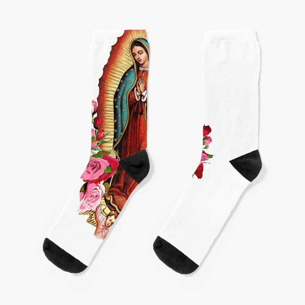 Our Lady Of Guadalupe Virgin Mary Socks Hiking boots christmas gift Ladies Socks Men's 18 summers virgin mary 1 cd