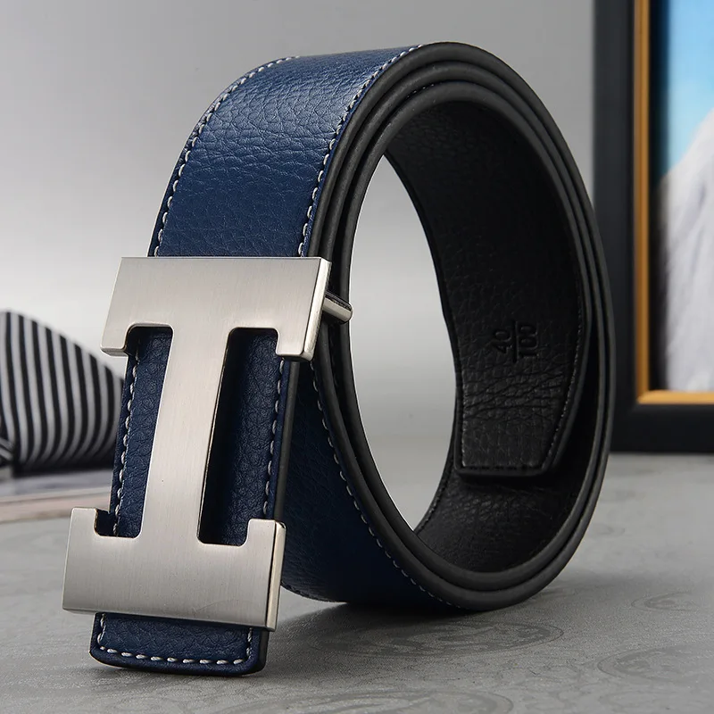 VOOTHOST Brand Design Belt For Men Fashion Smooth Buckle Belts Alloy Buckle Belts Leather Belts Gifts Business Casual Jeans Waist VA064_vogarts.com