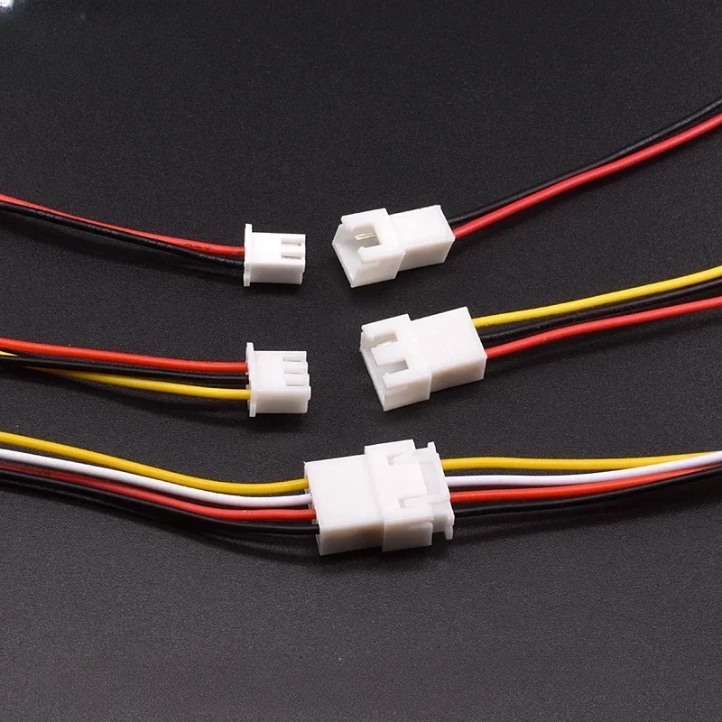 10ชิ้น JST ขั้วต่อสายไฟ XH2.54 XH 2.54มม. 2P/3P/4P/5P/6 PIN ซ็อกเก็ตปลั๊กตัวเมียพิทช์10ซม./20ซม./30ซม. 26AWG ความยาว 1