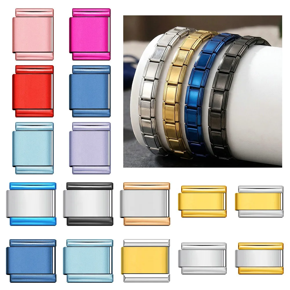 1 Stück Design Basic Blau Schwarz Lila Rot Perlen Italienische Edelstahl-Armbänder Gliederkette DIY Mode Charm Schmuck Großhandel – Detail 1