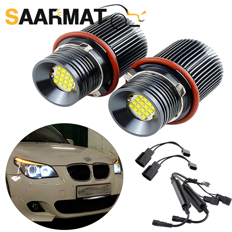 2 Stück 160 W für BMW E39 E53 E60 E61 E64 E65E66, E87 04–07, LED Angel Eye Halo Ring Marker Seitenlicht weiße LED-Birne Autoscheinwerfer. – Detail 6
