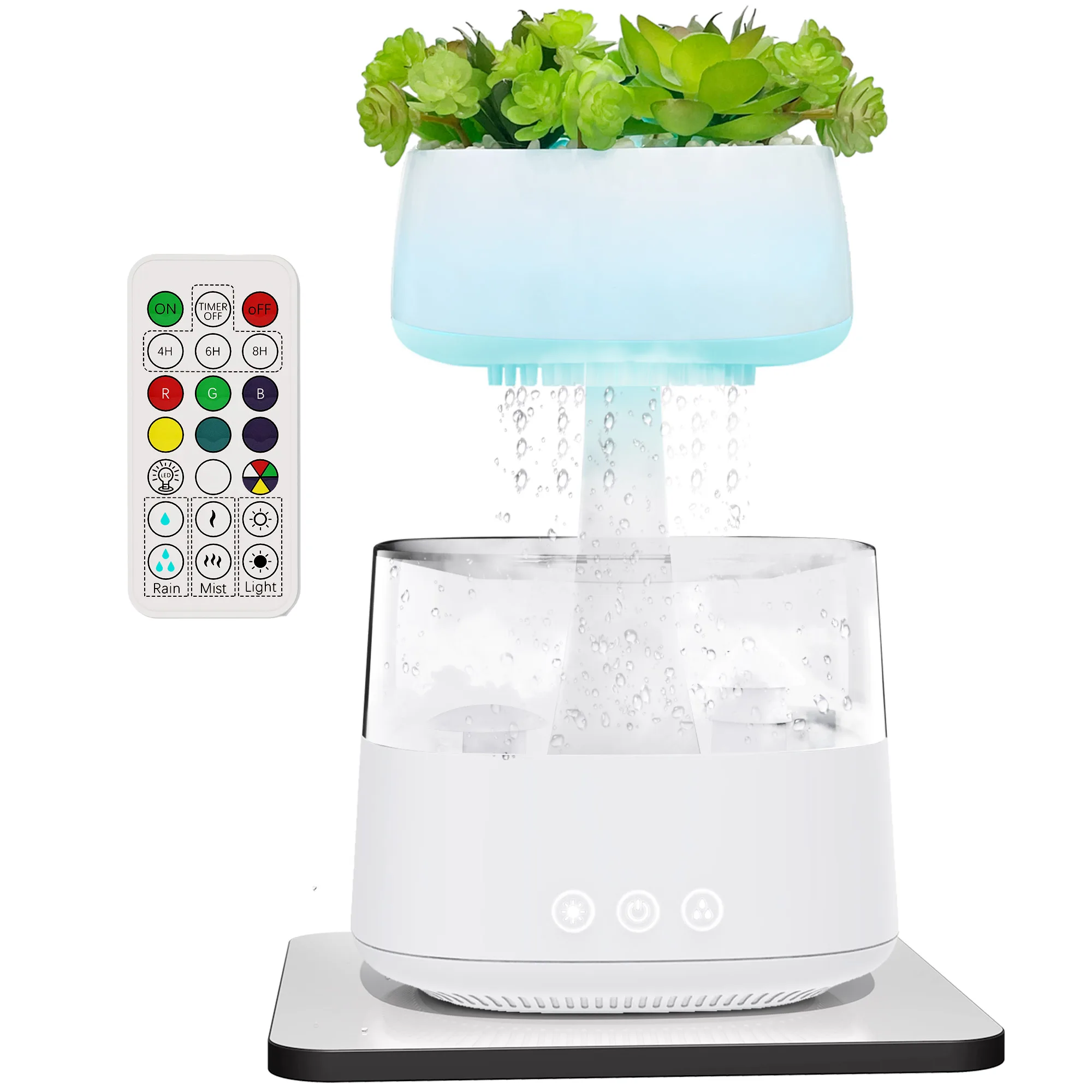 

Essential Oil Diffusers,Aromatherapy Diffuser, Raining Artificial Night Light Plants Lamp -Diffusers for Plants Desk Fount