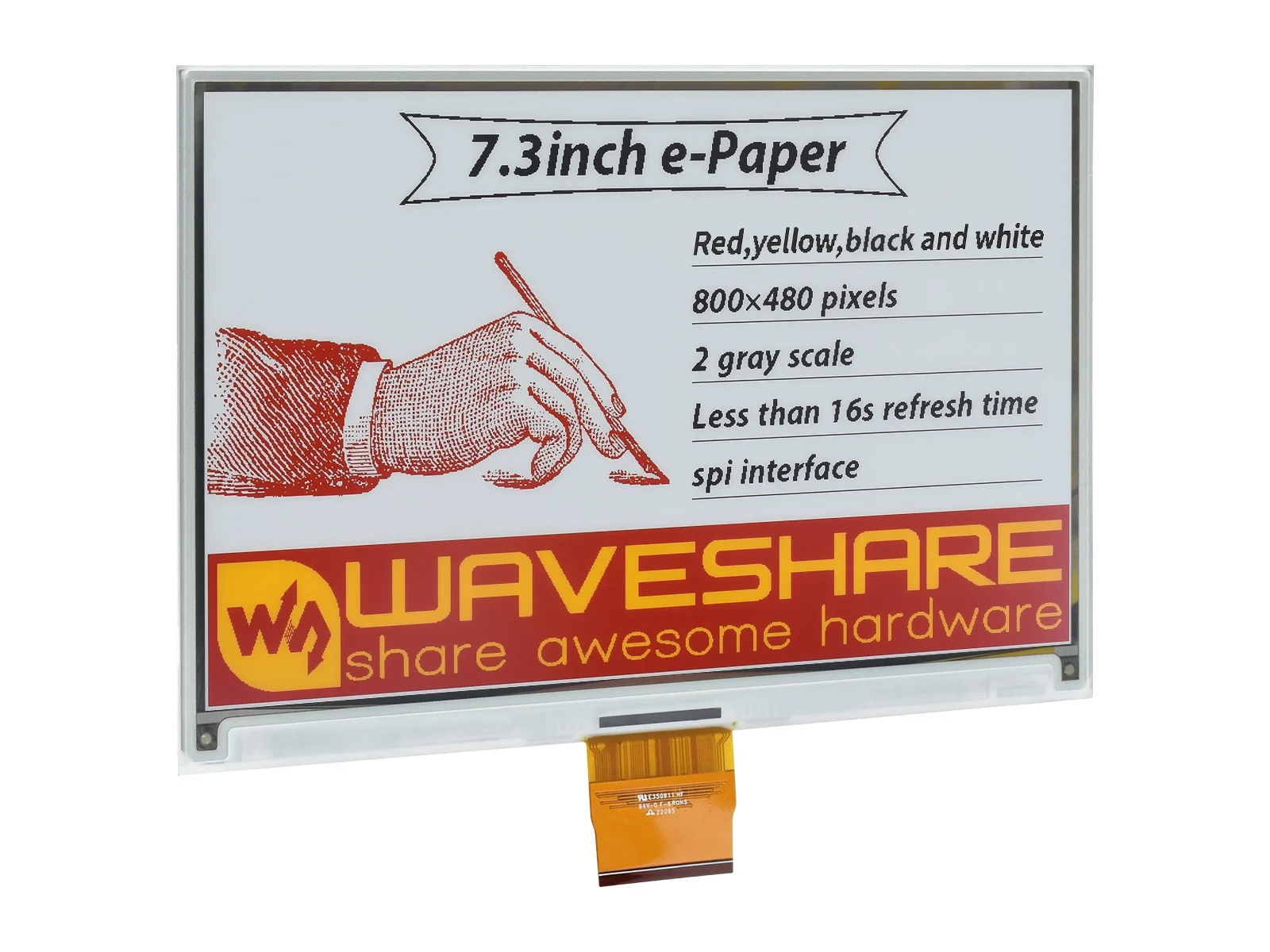 Waveshare   (G) Raw ÷, , ο, , ȭƮ  ݻ, 800  480 SPI ̽, 7.3 ġ