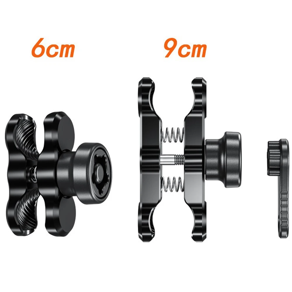 알루미늄 합금 더블 소켓 암 25mm/1 인치 볼 헤드 홀더 GoPro 자전거 오토바이 카메라 확장 암용 마운트 클램프