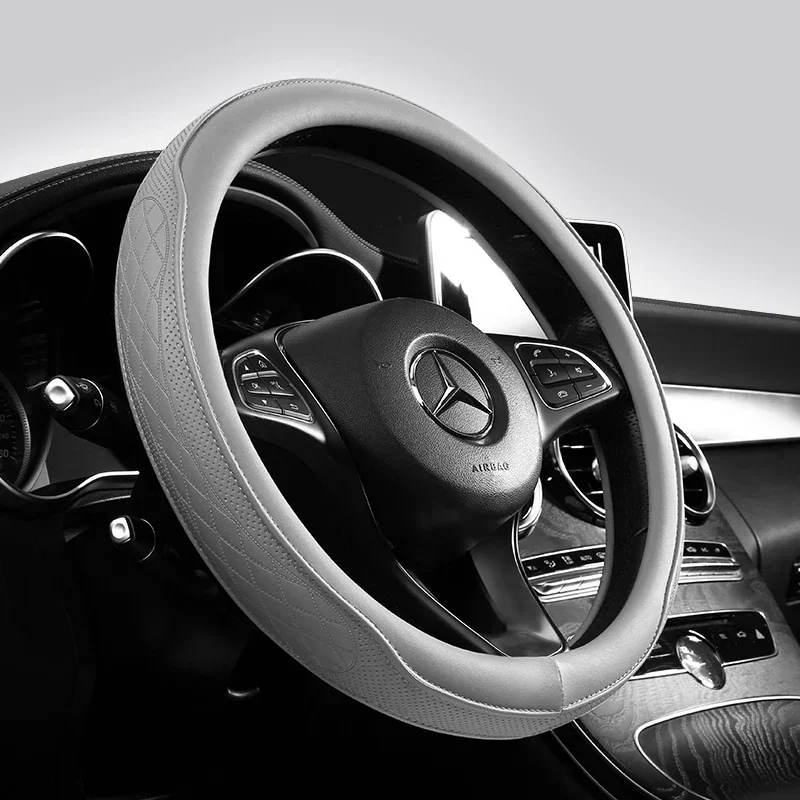 Breathable PU Leather Steering Wheel Cover Anti Slip Accessory