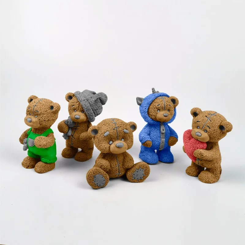 Przy Sleeping Bear Soap Mold Silicone 3d Cute Cartoon Toy Bear