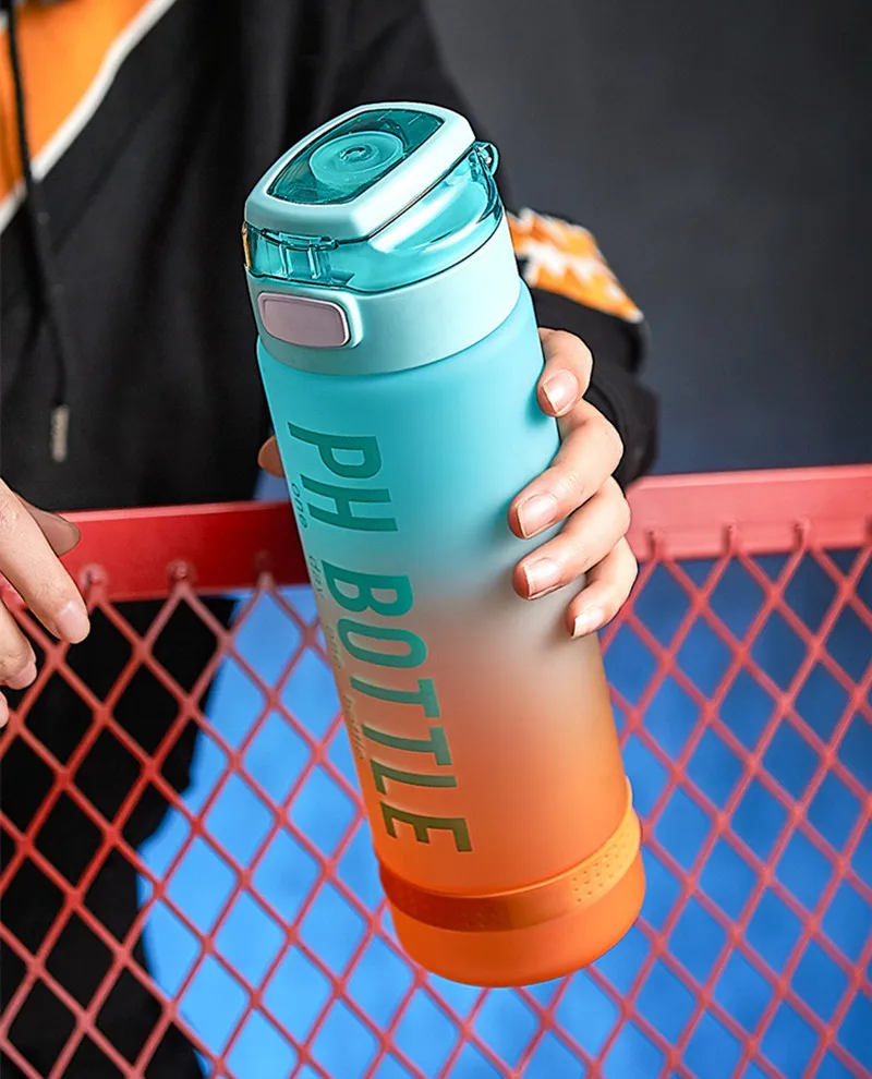 1000Ml Large Capacity Sports Fitness Graduated Straw Cup Portable Outdoor Travel Water Bottle