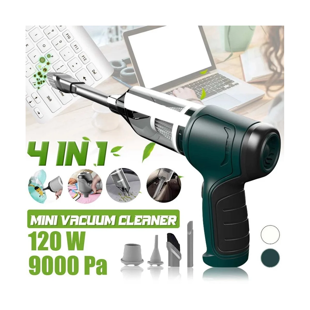 120W Cordless Air Blower Handheld Portable Air Duster Mini 9000Pa Wireless Car Vacuum Cleaner Cyclonic Suction Home B