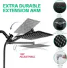 Hand-held spray combination and adjustable extension arm / 3-way flow regulator/shower system, high pressure rain hose 3