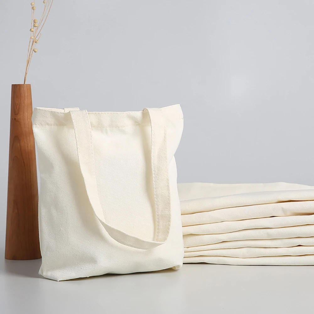Canvas Tote Bags 6-Pack Sustainable Reusable Grocery Large Capacity for DIY Gift Ideas and Heat Transfer Designs