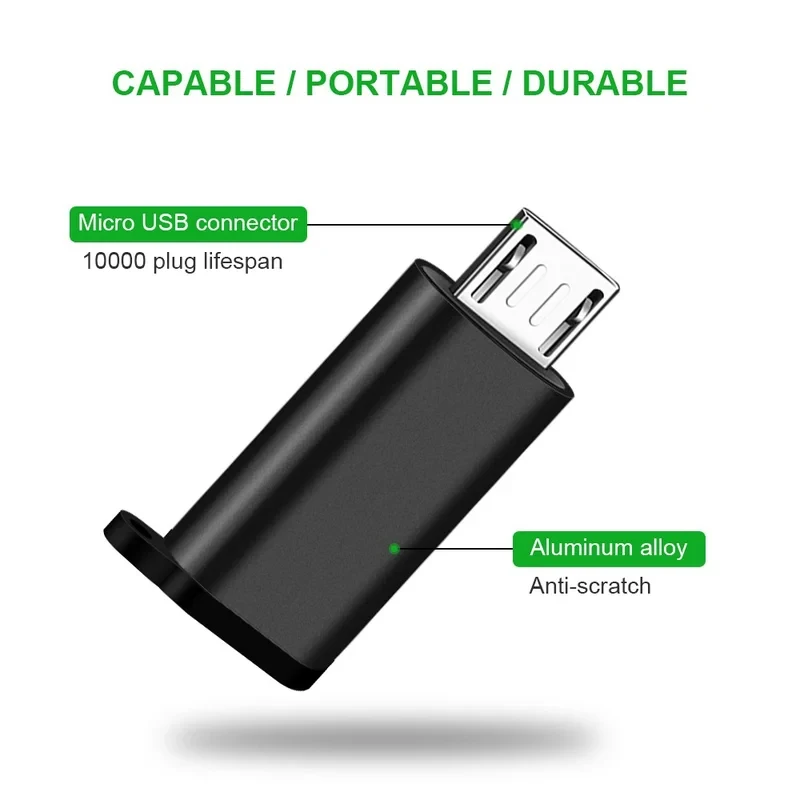 1/2/3/4Pcs Type C-마이크로 USB 어댑터, Type C Female-마이크로 USB Male 변환 커넥터 지원 충전 데이터 동기화 호환 가능
