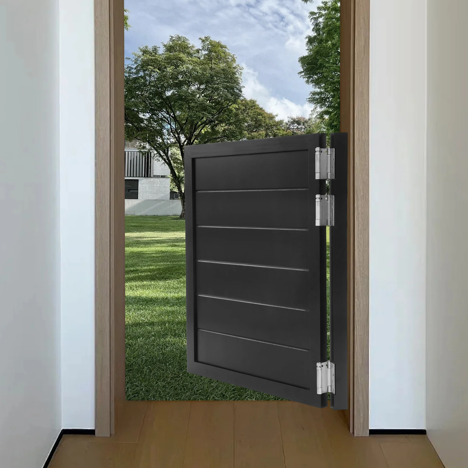 Modern 90x90cm Pine Wood Partition Half Door for Doorways with Automatic Closing Function for Houses, Kitchens