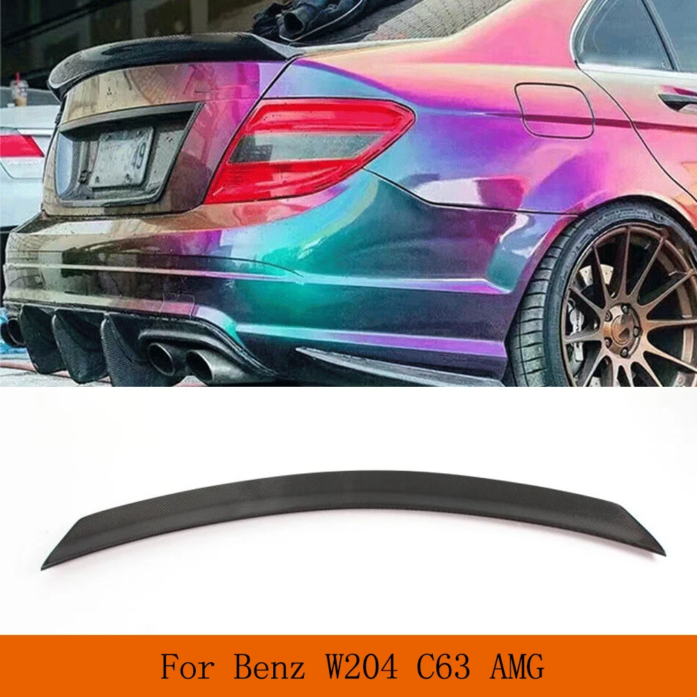 

W204 Car Rear Trunk Boot Spoiler Wing Lip for Mercedes Benz W204 C63 AMG C180 C200 C260 C300 4-Door 2007-2014 Carbon Fiber