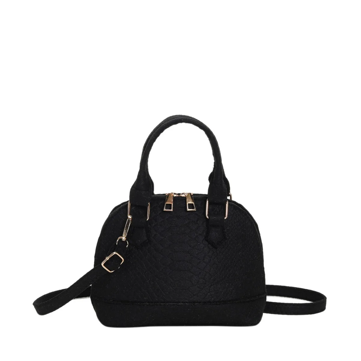 Women's Large Crossbody  Retro Felt Handbag with Makeup Organizer Solid-Color Casual Purse for Everyday Use Travel Shoulder Bag