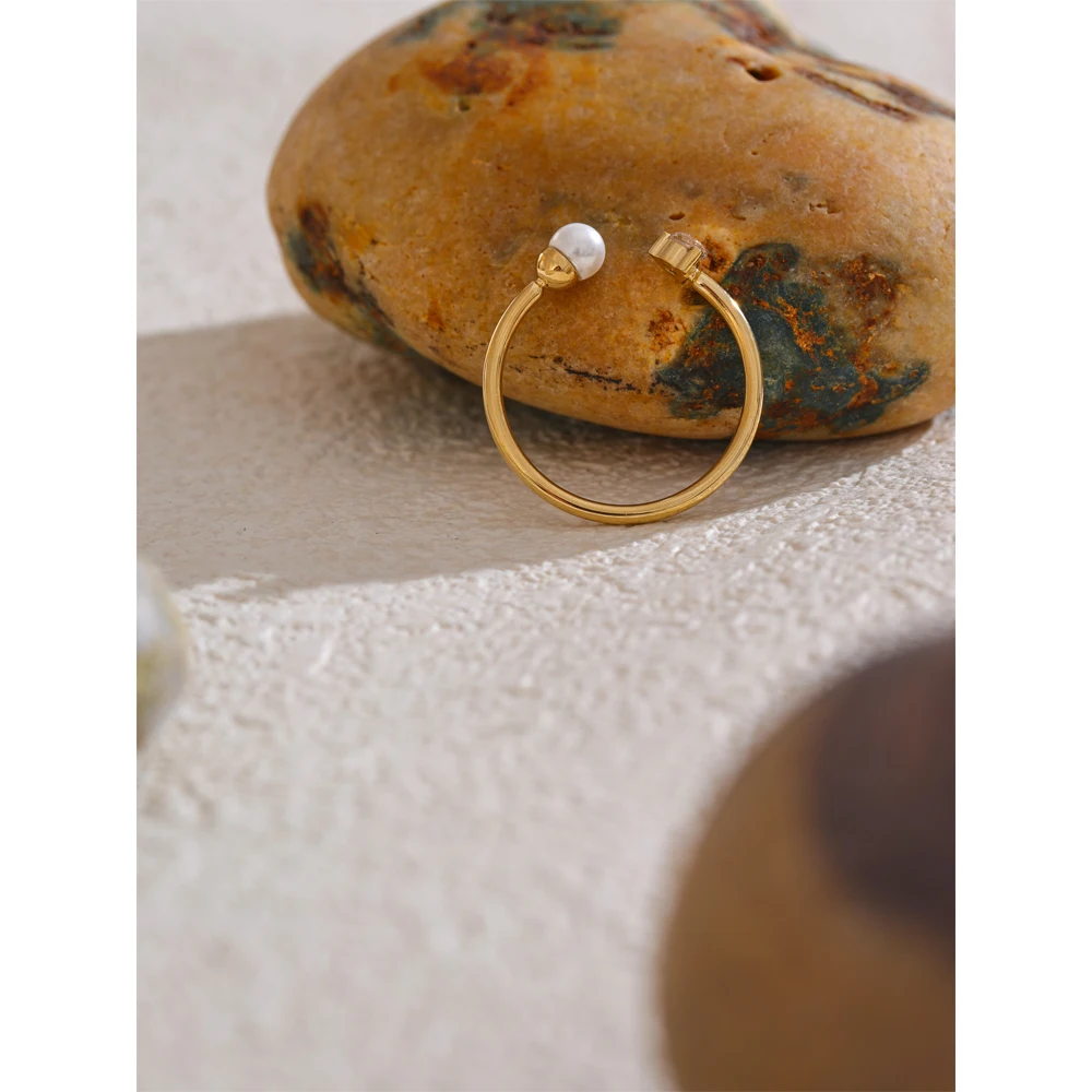 Yhpup Thinner Stainless Steel Open Ring for Women