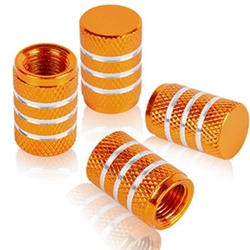 Premium Aluminum Tire Valve Stem Caps - Universal Dustproof Caps (Golden)