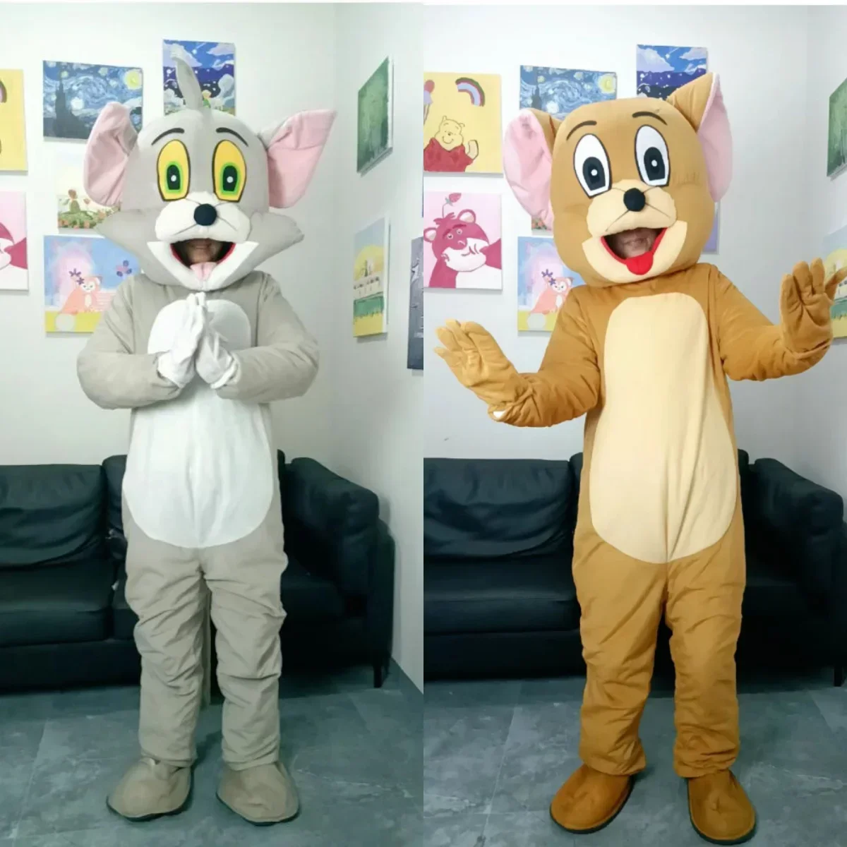 

Original Cosplay Tom Cat And Jerry Mouse Cartoon Character Mascot Costume Christmas Party Fancy Dress Advertising Carnival Props