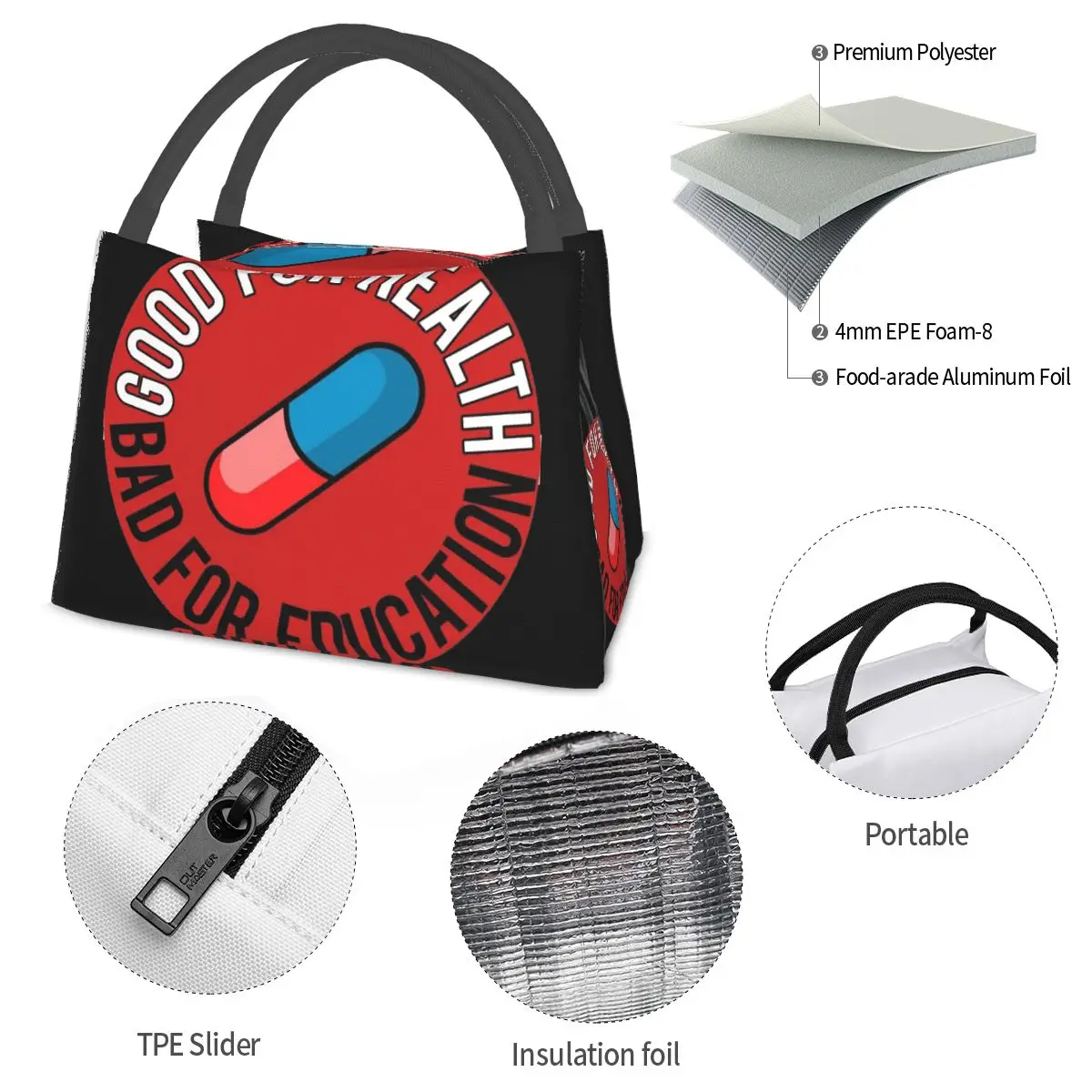 Akira Curious Pill Portable insulation bag for Cooler Thermal Food Office Pinic Container