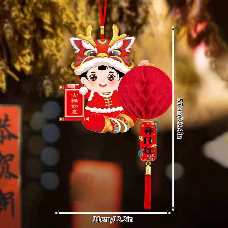 Lanternes Rouges Réalistes Du Nouvel An Chinois Avec Des éléments De