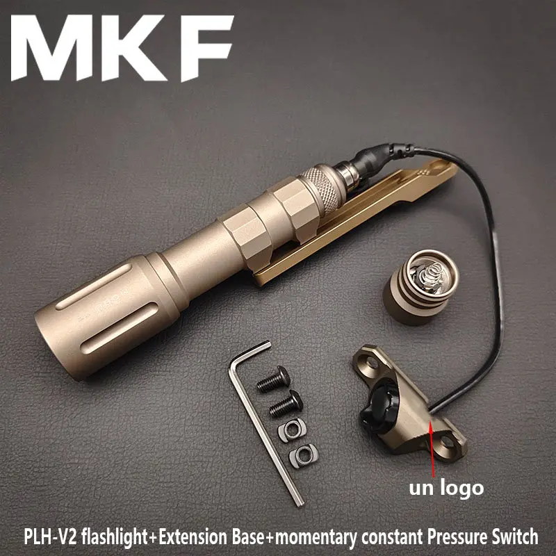 

Sotac PLHV2 Flashlight Short 1000lm Long 1300lm with Hot Button Mlok Keymod Pressure Switch Tactical Airsoft Scout Hunting Light