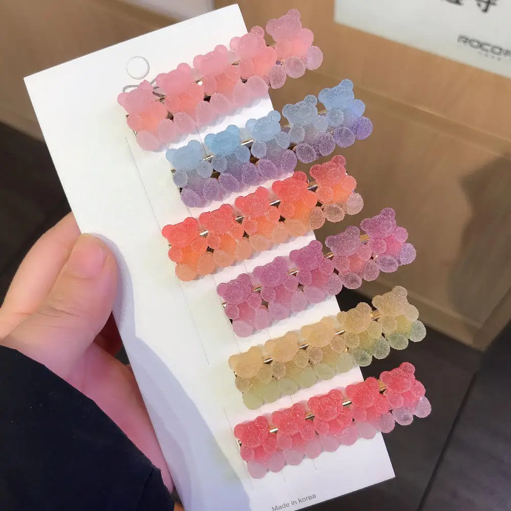 Korea Sweet Heart Candy Color Minimalist Hair Clip Hair Grip Lovely Barrettes Hairpin Accessories For Women hair clips hair accessories